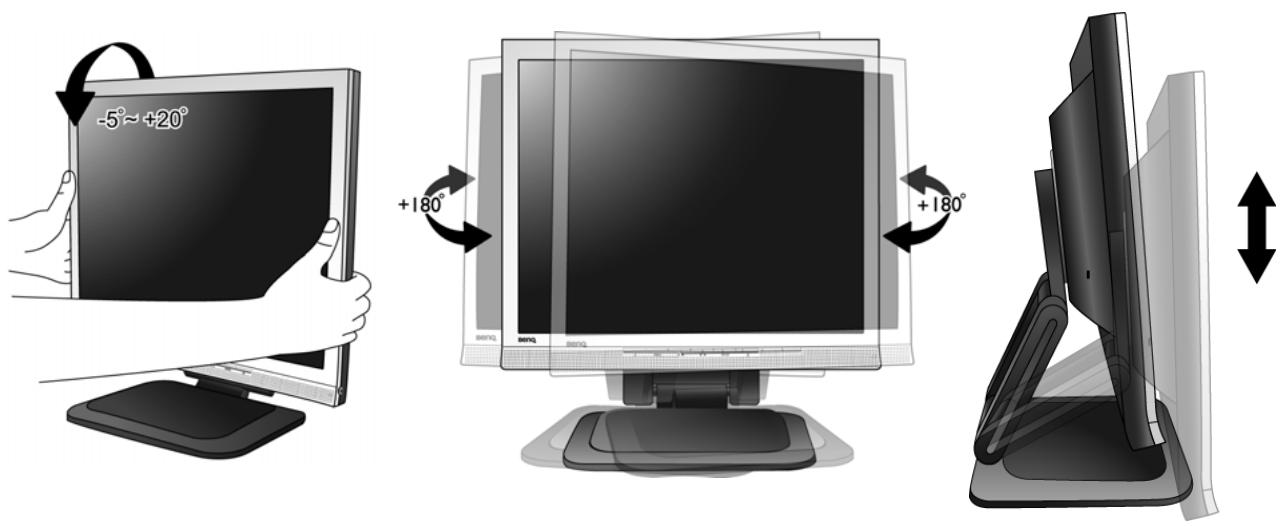 BENQ FP73E - Réglage de l'angle de vision - 1