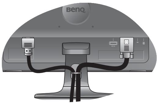 BENQ E2220HDP - Faites passer les câbles par le support libre. - 2