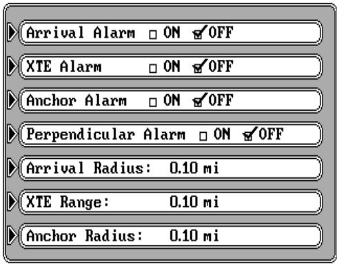 LOWRANCE GLOBALMAP 2000 - Alarmes de navigation - 1