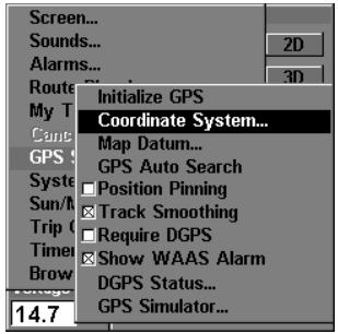 LOWRANCE GLOBALMAP 2400 - Système de coordonnées - 1