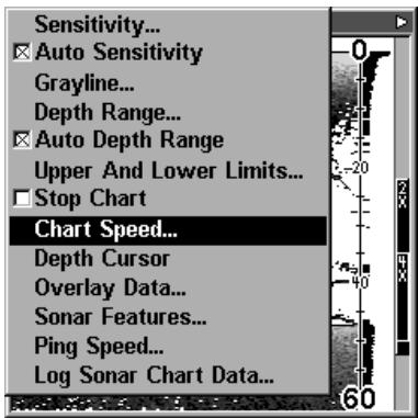 LOWRANCE GLOBALMAP 2400 - Vitesse de défilament - 1