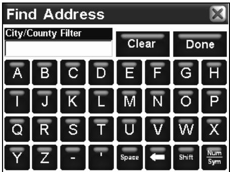 LOWRANCE IWAY 350C - Utilisation du clavier virtuel du iWAY - 1