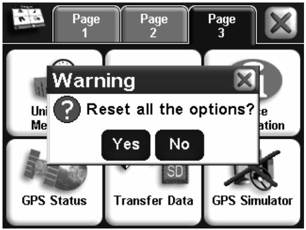 LOWRANCE IWAY 350C - Réinitialisation des Options - 1
