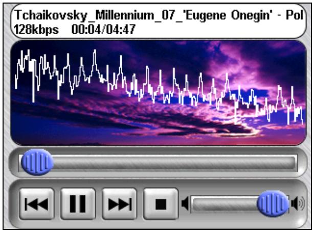 LOWRANCE IWAY 500C - Affichage du Mode Musique et Commandes à l'Ecran - 1