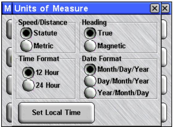 LOWRANCE IWAY 500C - Unités de Mesure - 1