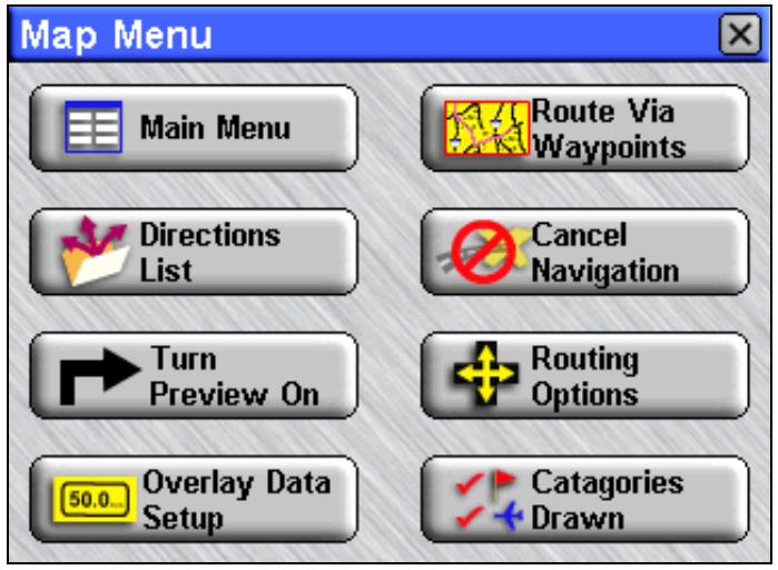 LOWRANCE IWAY 500C - Menu Cartographique - 1
