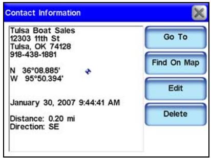 LOWRANCE IWAY 600 - Créer et sauvegarder des contacts - 5
