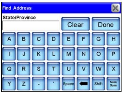 LOWRANCE IWAY 600 - Utilisation du clavier virtuel - 1