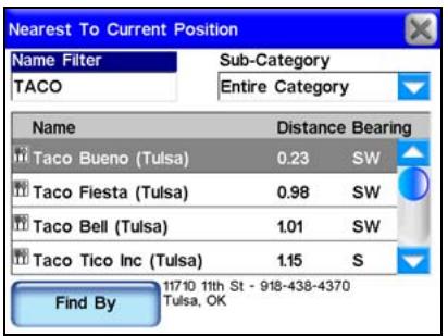 LOWRANCE IWAY 600 - Utilisation du filtre à nom - 2
