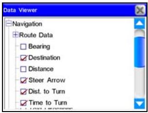 LOWRANCE IWAY 600 - Réglage des données de superposition - 6