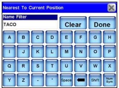 LOWRANCE IWAY 600 - Utilisation du filtre à nom - 1