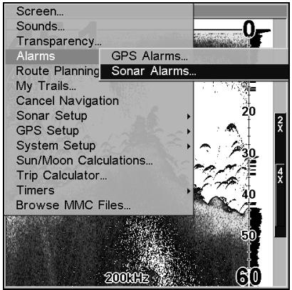 LOWRANCE LMS 337C DF - Alarmes de profondeur - 1
