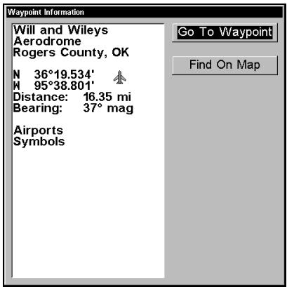 LOWRANCE LMS 337C DF - Rechercher des lieux cartographiques (map places) ou des points d'intérêt (POI) - 8