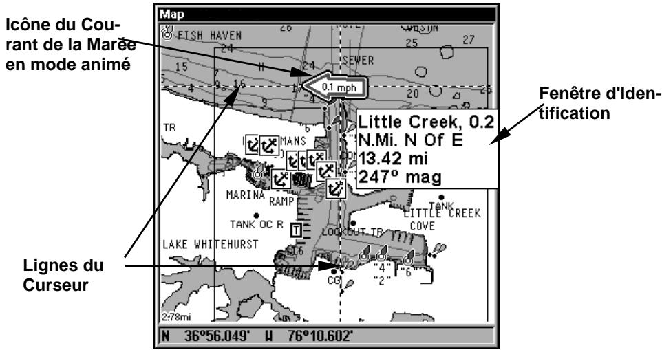 LOWRANCE LMS 337C DF - Pour visualiser les informations sur le courant de la marée: - 1