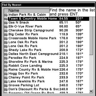 LOWRANCE LMS 337C DF - Rechercher des lieux cartographiques (map places) ou des points d'intérêt (POI) - 5