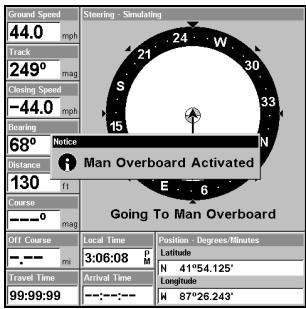 LOWRANCE LMS 337C DF - Retourner au point de repère MOB - 1