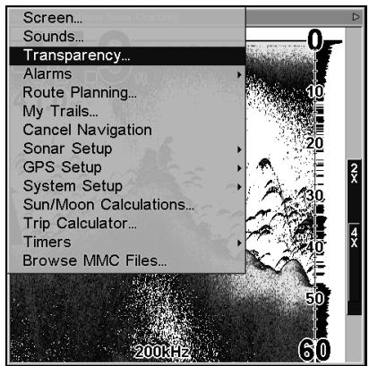 LOWRANCE LMS 337C DF - Pour régler le niveau de clarté en surface: - 5