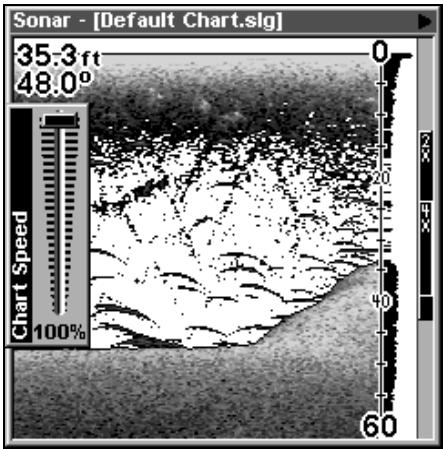 LOWRANCE LMS-332C - Vitesse de Défilament - 2