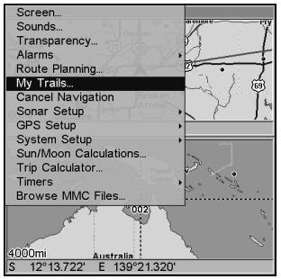 LOWRANCE LMS-332C - Pour sauvegarder un Trace - 1