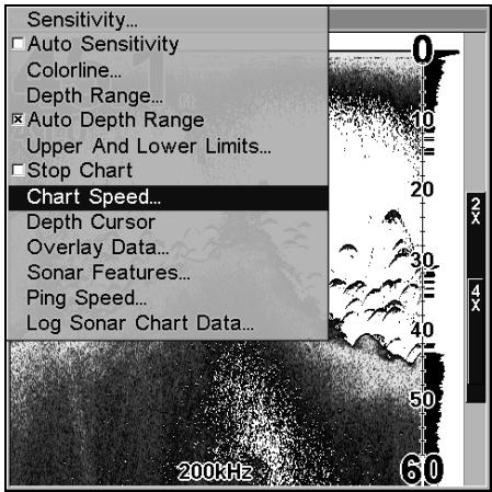 LOWRANCE LMS-332C - Vitesse de Défilament - 1