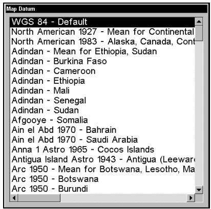 LOWRANCE LMS-332C - Sélection du Système Géodésique - 1