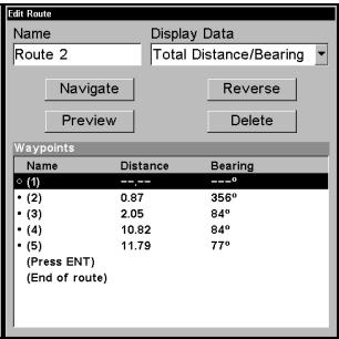 LOWRANCE LMS-332C - Itinéaires créés avec l'appareil - 10