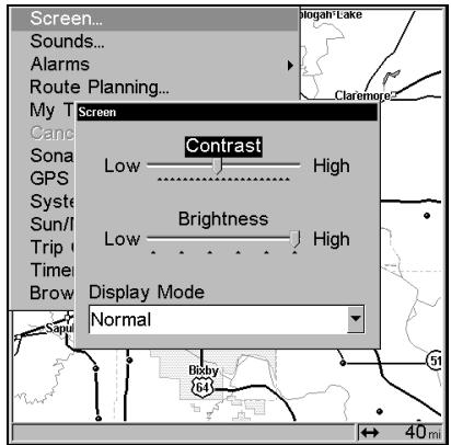 LOWRANCE LMS-332C - Contraste et Luminosité - 1