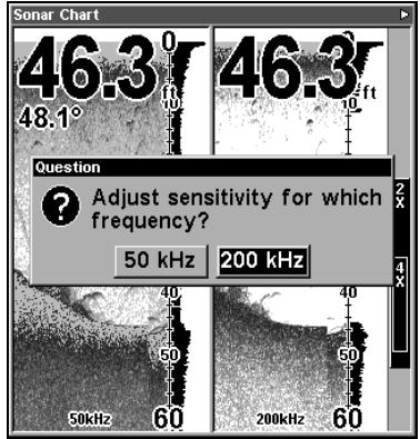 LOWRANCE LMS-332C - Pour régler la sensibilité en mode automatique: - 1