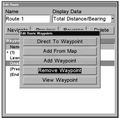 LOWRANCE LMS-332C - Modifier les Points de Repères d'un Itinétaire - 1