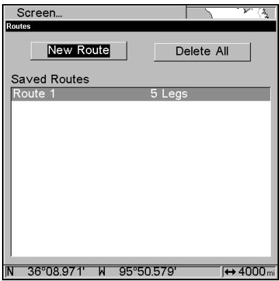 LOWRANCE LMS-332C - Itinéaires créés avec l'appareil - 2