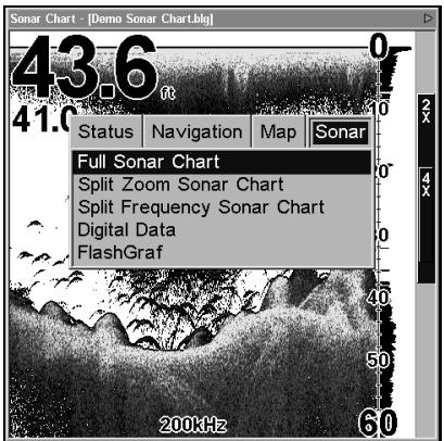 LOWRANCE LMS-332C - Options d'Affichage du Graphique et de l'Ecran du Sondeur - 1