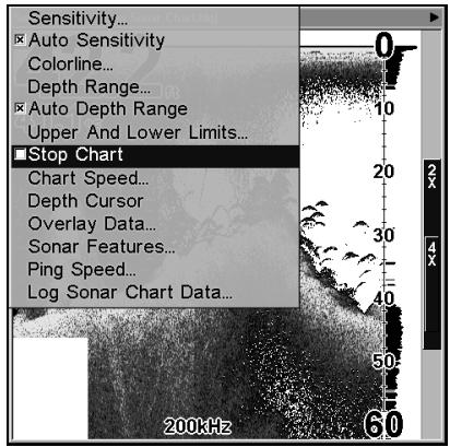 LOWRANCE LMS-332C - Arrêt du Défilament de l'Image - 1