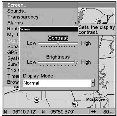 LOWRANCE LMS-332C - Contraste et Luminosité - 2