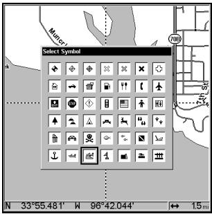 LOWRANCE LMS-332C - Créer une Icone sur la Carte - 2