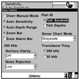 LOWRANCE LMS-332C - Fish I.D.™ (Symboles & Profondeurs des Poissons) - 1