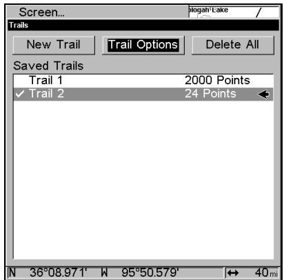 LOWRANCE LMS-332C - Options Générales des Traces - 1