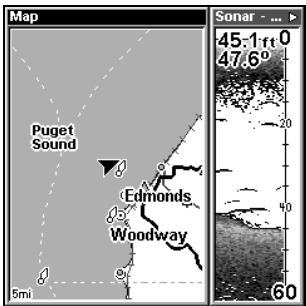 LOWRANCE LMS-332C - Ecran Partagé entre Carte et Sondeur - 3