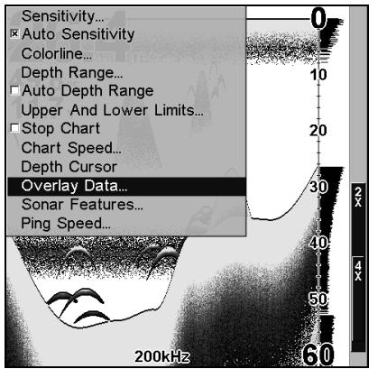 LOWRANCE X107C DF - Données de superposition - 1