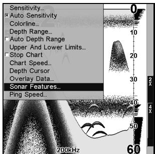 LOWRANCE X107C DF - Options et autres fonctions du sonar - 1