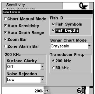 LOWRANCE X126DF - Pour activer la fonction de FishTrack: - 1