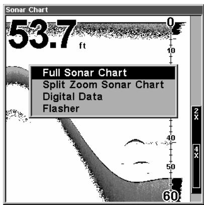LOWRANCE X126DF - Options d'affichage du graphique du sondeur - 2