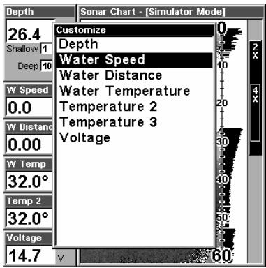 LOWRANCE X126DF - Personnaliser l'écran de données numériques - 1