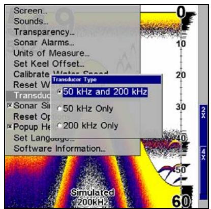 LOWRANCE X510C - Pour changer votre type de transducteur : - 2