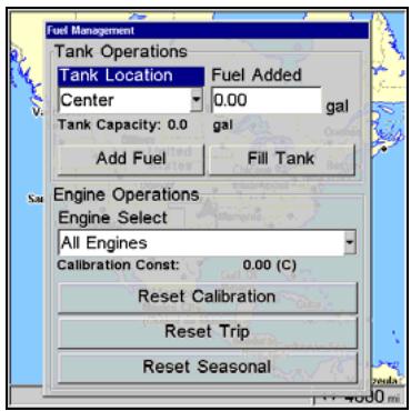 LOWRANCE X510C - Menu de Gestion du Carburant - 2