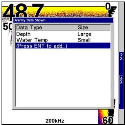 LOWRANCE X510C - Données de Superposition - 2