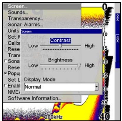 LOWRANCE X510C - Pour régler le contraste: - 2