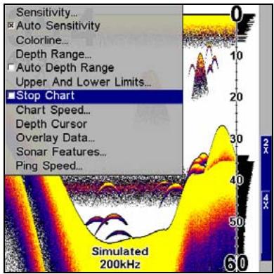 LOWRANCE X510C - Pour Arrête le Défilament de l'Image : - 1