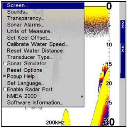 LOWRANCE X510C - Menu Principal - 1