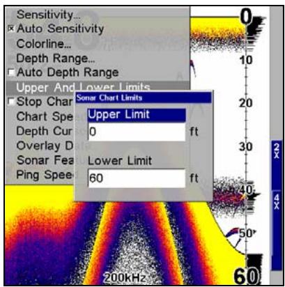 LOWRANCE X510C - Portée en Profondeur - Limits Supérieure et Inférieure - 2