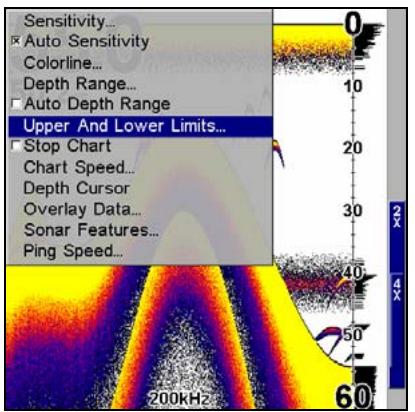 LOWRANCE X510C - Portée en Profondeur - Limits Supérieure et Inférieure - 1